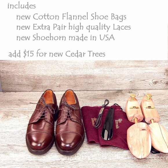 * NIB * $395 Allen Edmonds HARRISBURG Derby 8 D Brown * add $15 new Cedar Trees main image 10